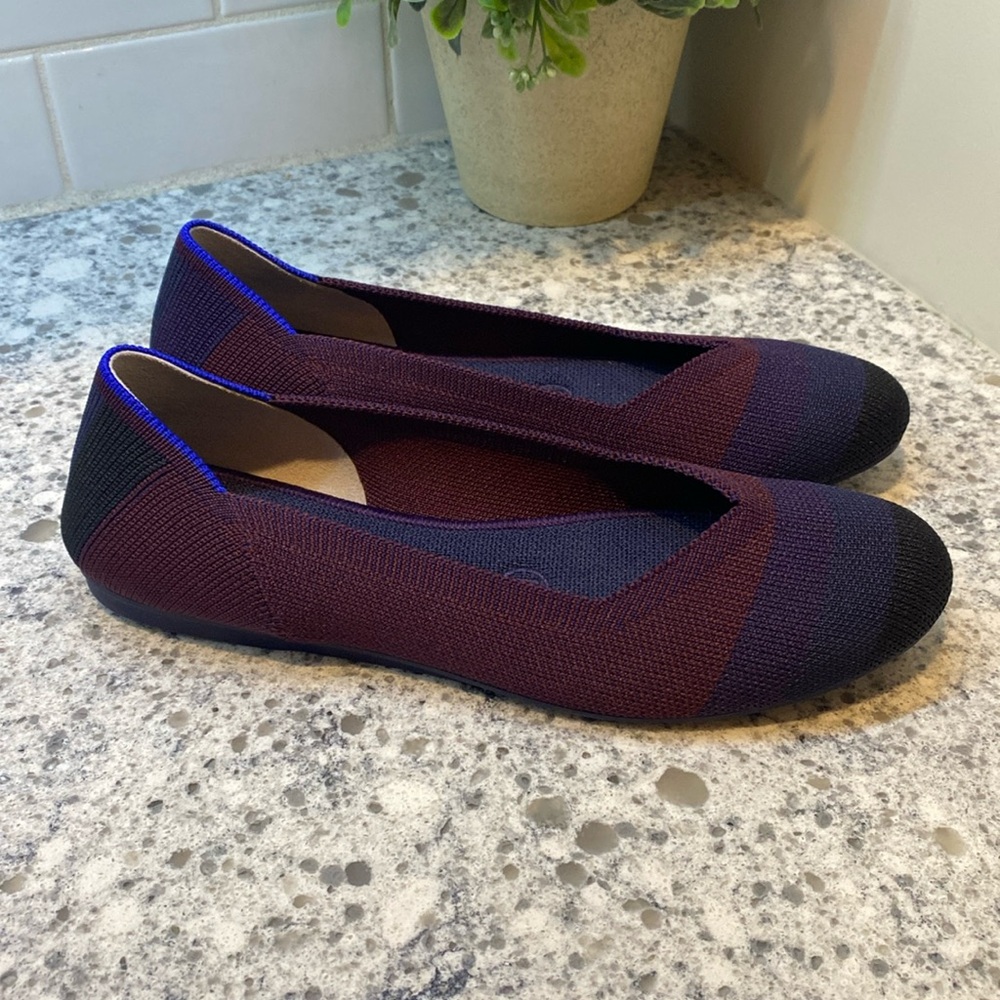Rothy’s The Flat in Blackberry Captoe Women’s Size 6.5